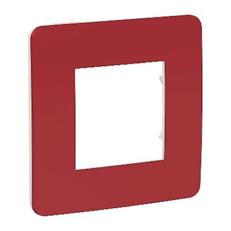 Unica Studio Color - plaque - Rouge cardinal liseré Blanc - 1, 2, 3 ou 4 postes
