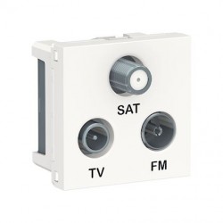 Unica - prise TV + FM + SAT - 2 mod - Blanc - méca seul