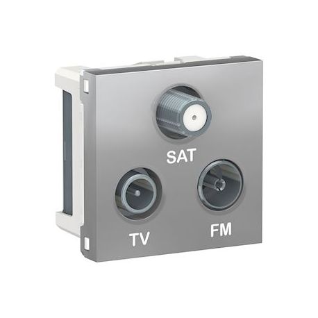 Unica - prise TV + FM + SAT - 2 mod - Alu - méca seul