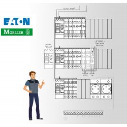 Tableau electrique Pré Cablé Eaton surface entre 35 m2 et 100 m2 (T1bis et jusqu'à T5)