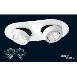 Porto LED Spot encastré 2 x 7,5w Blanc Luminaire Podium Philips 