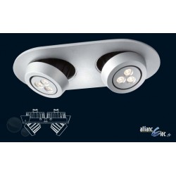 Porto LED Spot encastré 2 x 7,5w Gris Luminaire Podium Philips 