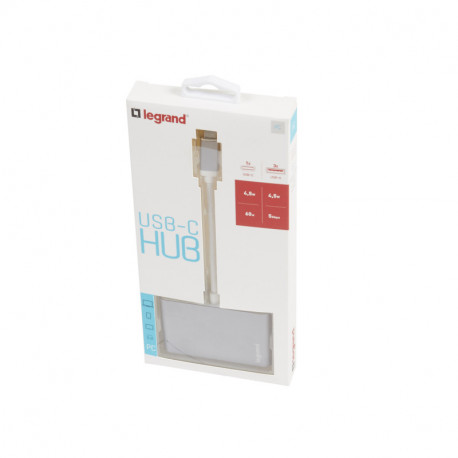HUB USB-C 3 ports USB-A + 1 port USB-C - Aluminium / Legrand