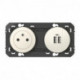 Prise 2P+T surface + chargeur 2 USB Type A Dooxie Blanc / Legrand