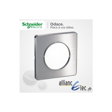 Schneider Odace - Plaque 1 poste - Aluminium Brossé Touch avec