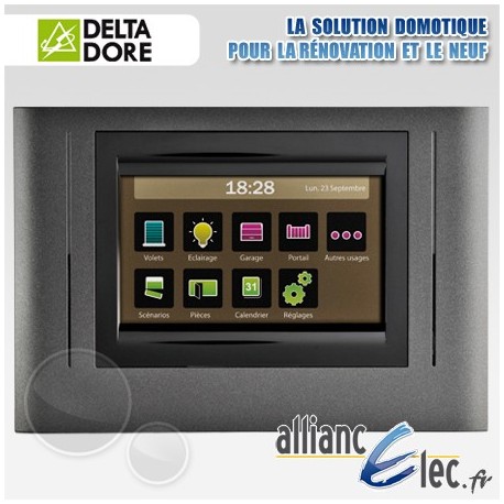 Ecran de commande tactile sans fil pour centralisation et programmation des ouvrants et des éclairages - Deltadore Tyxia 3000 