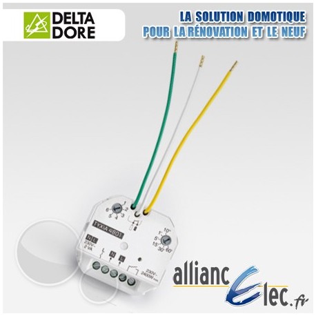 Micromodule récepteur radio 10 Ampères - sortie contact sec - 1 voie marche/arrêt + minuterie - Deltadore Tyxia 4801 