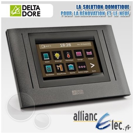 Ecran de commande tactile sans fil : chauffage, alarme, éclairage, ouvrants et autres équipements - Deltadore Tydom 4000 