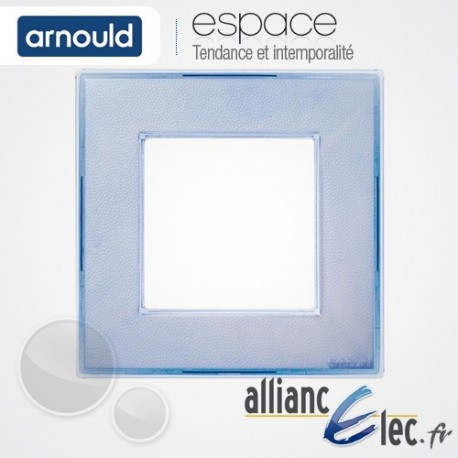 Plaque Aqua bleu 1 poste Simple Arnould Espace Translucide Coloré 