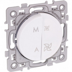 Commande VMC 2 vitesses + interrupteur on-off Square Blanc / Eurohm