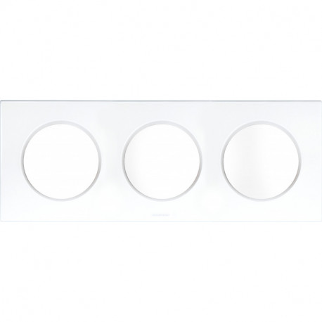 Plaque de finition Square Blanc - 3 postes / Eurohm
