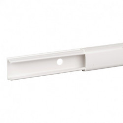 moulure PVC 12x20 1 compartiment OptiLine Mini Blanc Polaire, avec adhésif, 2,1m